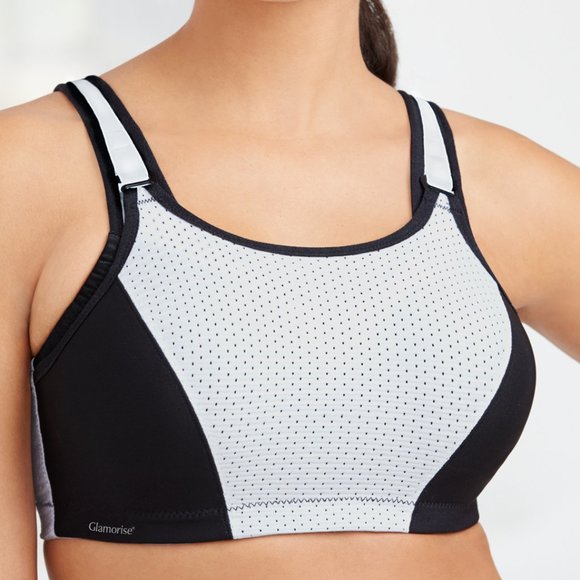 Set of 3! 46F Glamorise SPORT Bra (DOUBLE-LAYER) Wicking (UNDERWIRED) WHITE NEW - Picture 5 of 15